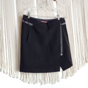 Comptoir Des Cotonniers Noir Black Skirt Satin Trim Anthropologie